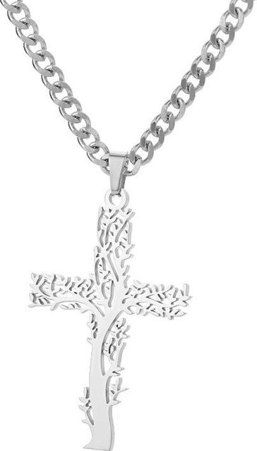 FashionFlair Halskette mit Kreuz Anhänger, Zirkonia, Weiß, Damen - Bild 1