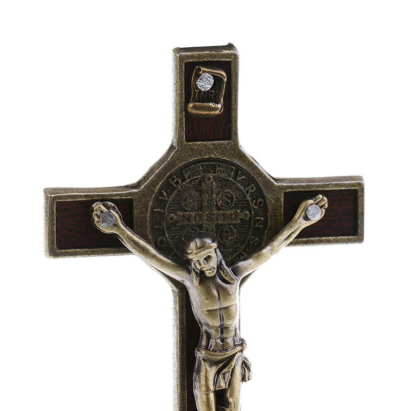 Kruzifix Jesus Christus Standbild aus Metall in Silber für Auto, Zuhause und Kapelle - Bild 3