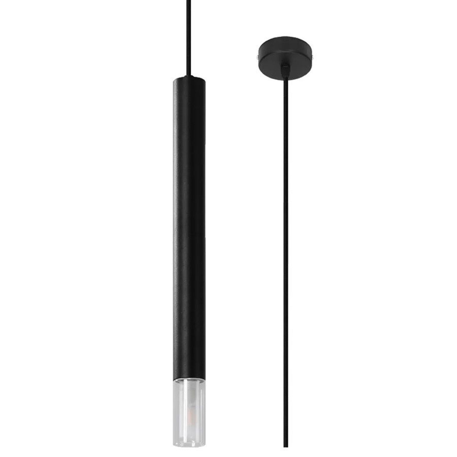 Sollux Lighting Hängeleuchte Wezyr 1 Schwarz aus Stahl und Glas mit G9 Fassung - Bild 2