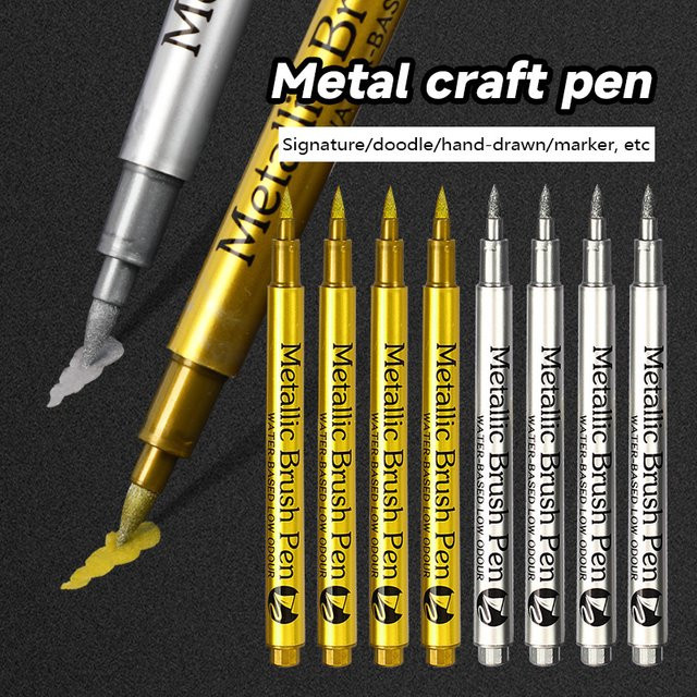 LIEBE ENGEL Permanente Metallische Markierungsstifte in Gold und Silber für Künstler, Illustrationen und DIY-Projekte - Bild 1