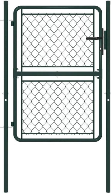 vidaXL Gartentor aus Stahl in Grün, Breite: 100 cm, Höhe: 150 cm - Bild 1
