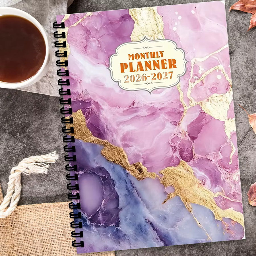 2-Jahres-Monatsplaner und Kalenderbuch mit Spiralbindung, A5 Notizbuch für akademische Planung mit wöchentlichen und monatlichen Layouts, Mehrfarbig - Bild 2