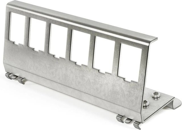 hb-digital Hutschienenadapter aus Edelstahl für 6 Keystone Module, Farbe: Silber, passend für 35mm DIN-Schienen - Bild 1