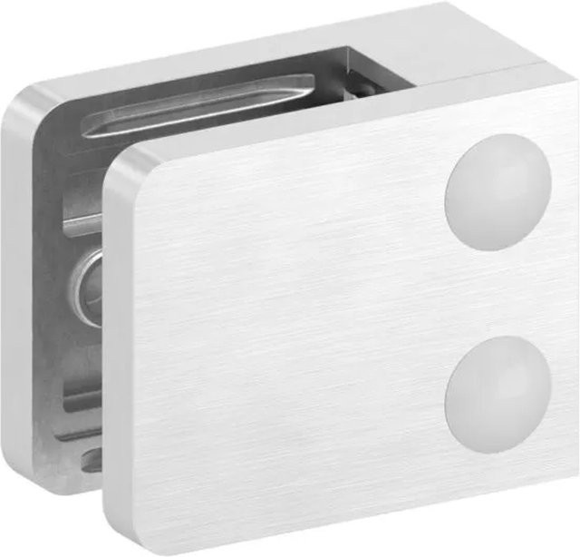 FeNau Glasklemme Edelstahl V4A in Silber mit geradem Anschluss, B/T/H: 4,5 x 5,5 x 2,85 cm - Bild 1