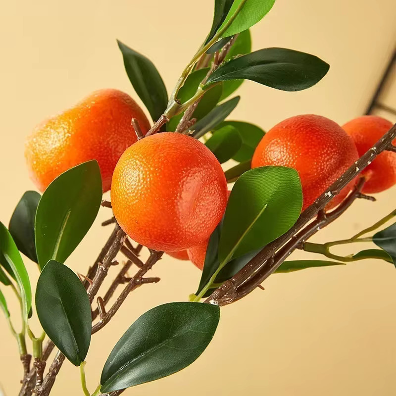 Künstliche Orangen als Dekoration für dein Zuhause, orangefarbenes Blumenarrangement aus Kunststoff für moderne Tischdekorationen und herbstliche Fotorequisiten - Bild 3