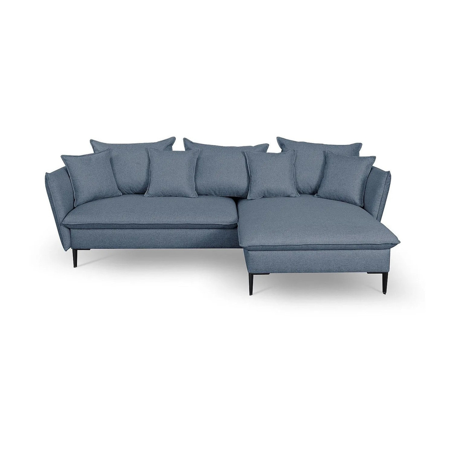 Pascal Morabito Schlafsofa Lazare in Blau mit L-Form und Stoffbezug - Bild 2