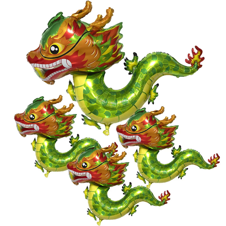 AADECORZZ Drachen Luftballons für Geburtstag und Mottoparty, Mehrfarbig, Chinesische Drachen Dekoration - Bild 4