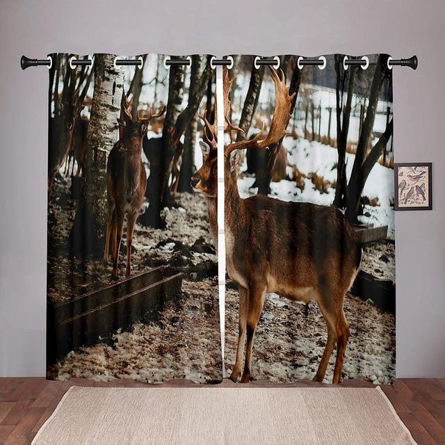 Verdunkelungsvorhang mit Tiermotiv in Multicolour für Schlafzimmer, Wohnzimmer und Flur, Breite: 55 cm, Höhe: 120 cm - Bild 1