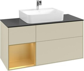 V&B Waschtischunterschrank Finion in Lackoptik mit Regal links, Breite: 120 cm, Tiefe: 50,1 cm, Höhe: 50,1 cm - Bild 1