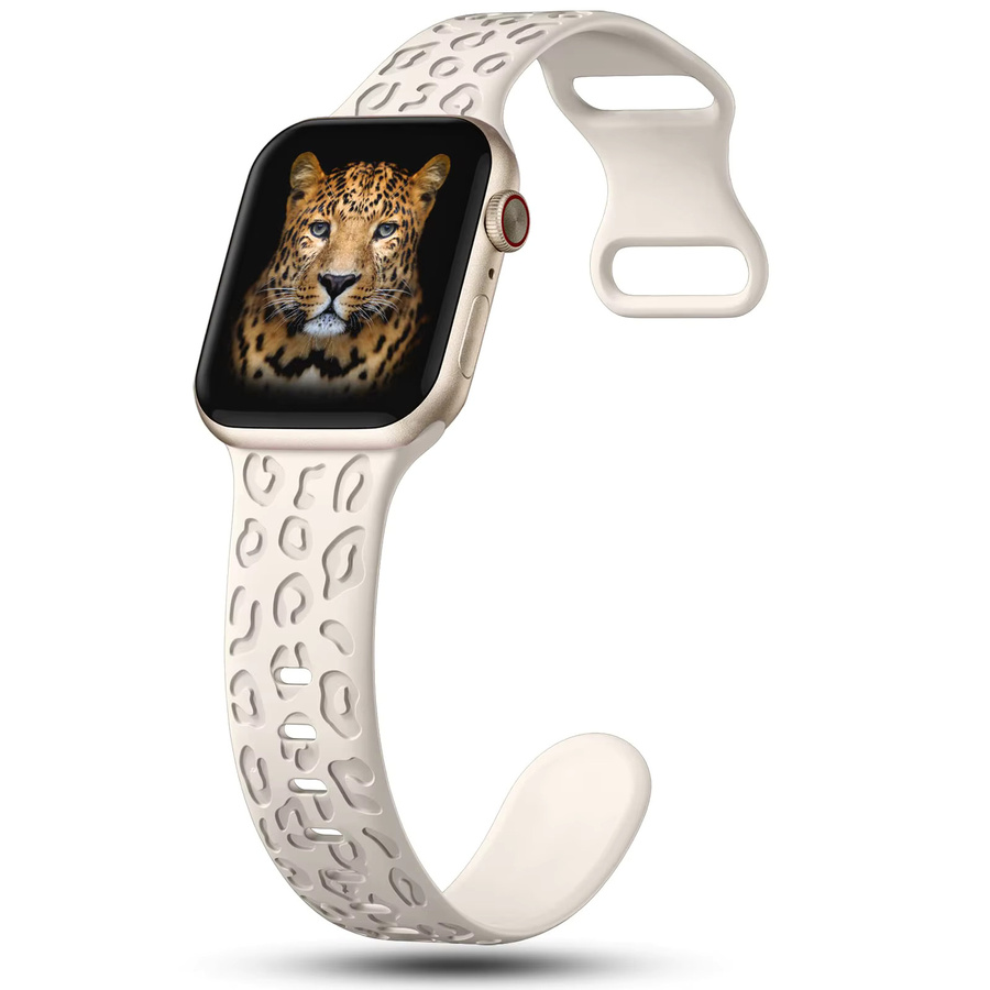 Uhrenarmband Silikon, Leoparden, Weiß, Unisex - Bild 2