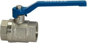 Riegler Kugelhahn valve line mit blauem Handhebel aus Messing, IG/IG, G 2" - Bild 1