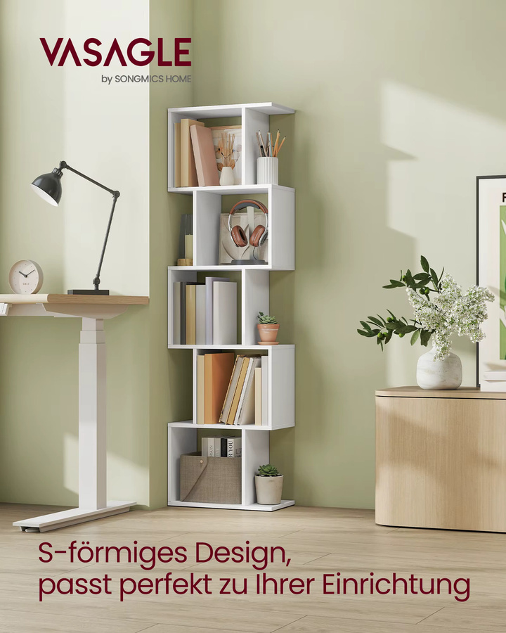 VASAGLE Bücherregal mit 5 Ebenen als Standregal, B/T/H: 24 x 40 x 159 cm - Bild 2