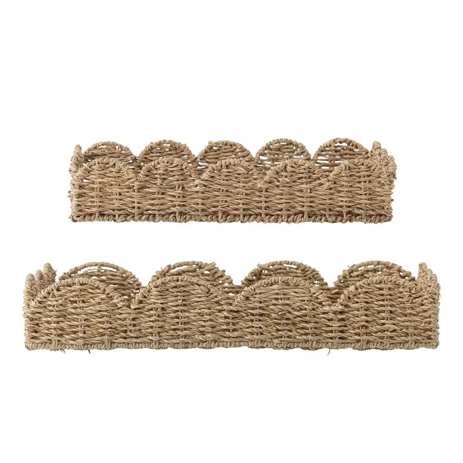 Bloomingville Brea Tablett Set aus geflochtenem Seegras in Beige, 2 Stück, B/T/H: 45 x 35 x 8 cm - Bild 1