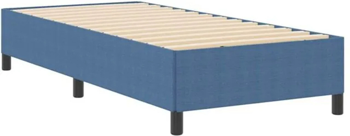 Modernes Boxspringbett vidaXL aus Massivholz und Cordstoff in Blau, B/T/H: 90 x 190 x 93 cm - Bild 1