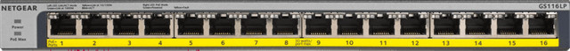 Netgear GS116LP Netzwerk-Switch mit 16 Gigabit Ethernet Ports und PoE+ Funktion in Schwarz - Bild 1