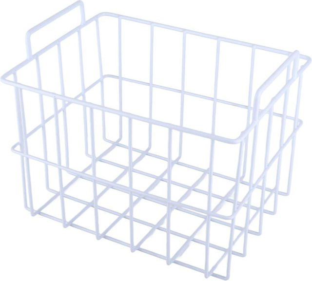 mfySpace Mehrzweck-Aufbewahrungskorb aus Metalldraht für Kühlschrank und Küche, Weiß, B: 20 cm, T: 20 cm, H: 20 cm - Bild 1