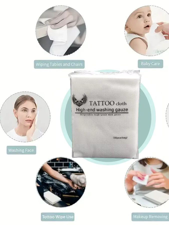 Einweg Tattoo Wischpapier, Tattoo Tuch, Gaze für Permanent Make-up - Bild 1