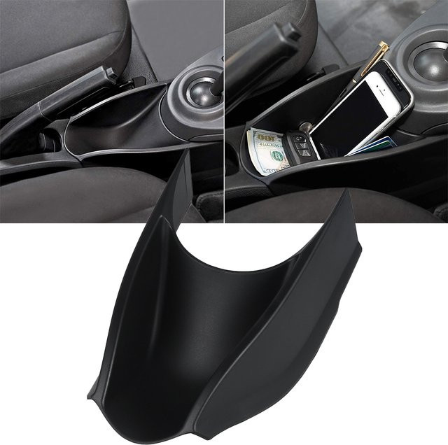 everso Mittelkonsolen-Aufbewahrungsbox mit Tabletthalter für Smart 453 Fortwo und Forfour 2015–2019, Schwarz - Bild 1