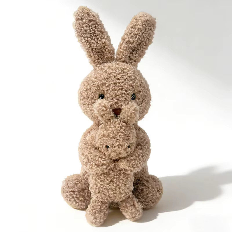 MIAOOWA Mutter-und-Kind-Kaninchen-Plüschtiere, Braun, 38cm - Bild 2
