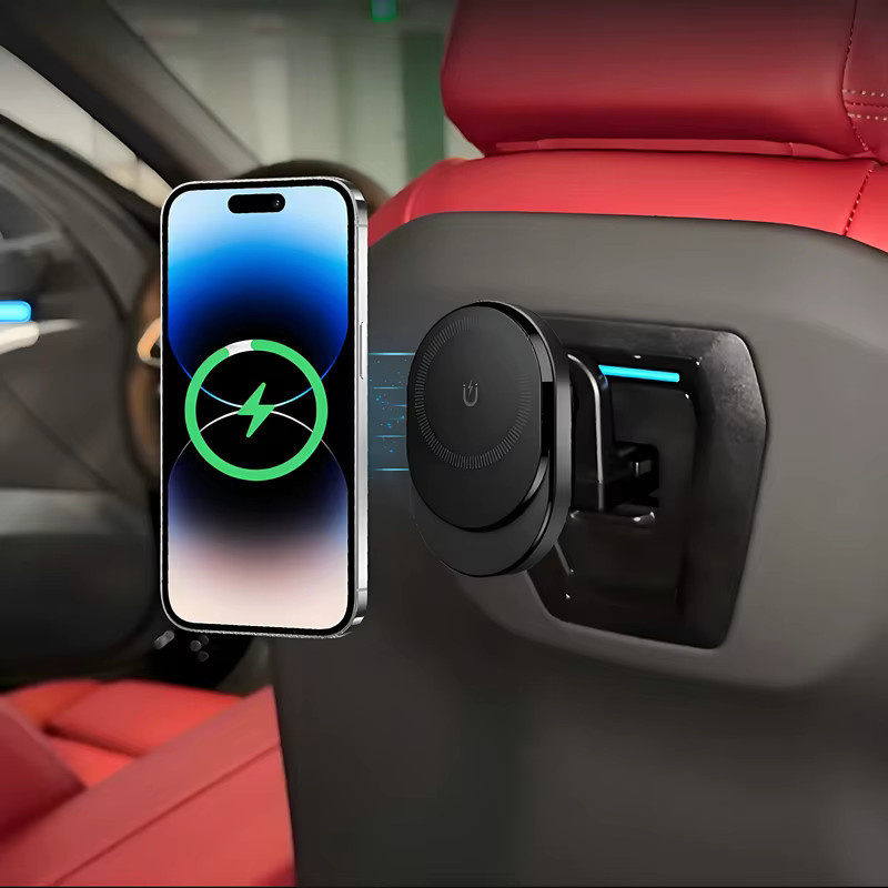 AOSRRUN Magnetische Kabellose Ladestation und Telefonhalterung für BMW 5er Serie I5 G60 X3 G45 2025 IX 15W in Schwarz - Bild 2