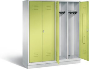 C+P Spind Classic mit Türen, Korpus Lichtgrau und Front Viridingrün, H x B x T: 180 x 159 x 50 cm - Bild 1