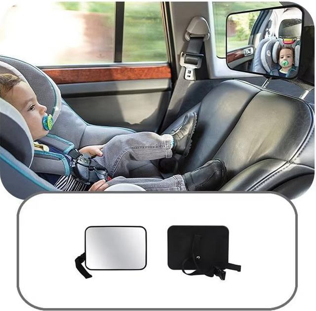 Verstellbarer Auto-Rücksitzspiegel für Baby- und Kindersitze in Schwarz - Bild 1