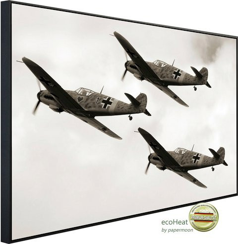 papermoon Infrarotheizung EcoHeat Messerschmidt Me109 in Bunt mit Matt-Effekt, App-Steuerung und Überhitzungsschutz - Bild 1