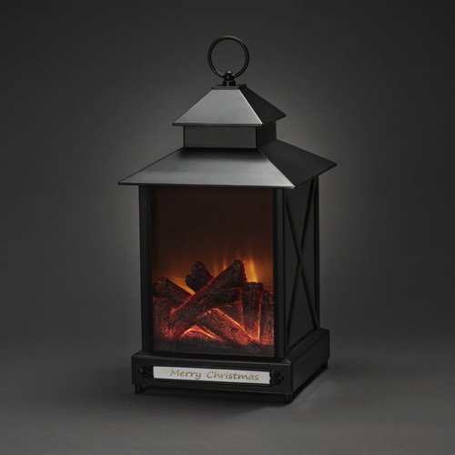 Konstsmide LED Laterne in Schwarz mit Timer und warmweißem Licht, B/T/H: 24,5 x 24,5 x 42 cm - Bild 2