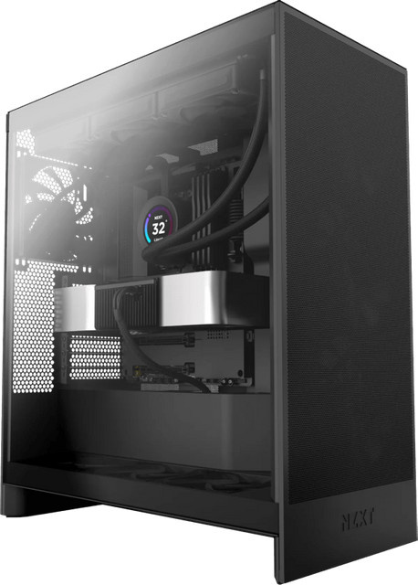 NZXT H7 Flow Gehäuse in Schwarz mit USB-A und USB-C Anschlüssen - Bild 1