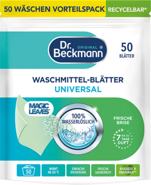 Dr. Beckmann Magic Leaves Waschmittel Blätter Universal Frische Brise, 200g - Bild 1