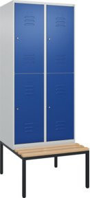 C+P Doppelstock-Spind Classic PLUS Sitzbank mit 2 Abteilen und Buche-Hartholz Sitzfläche, B/T/H: 212 x 80 x 81,5 cm - Bild 1