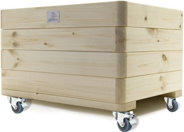 HolzFee Premium Pflanzkasten Dona aus Massivholz Fichte mit Rollen B/T/H: 80 x 50 x 46 cm - Bild 1
