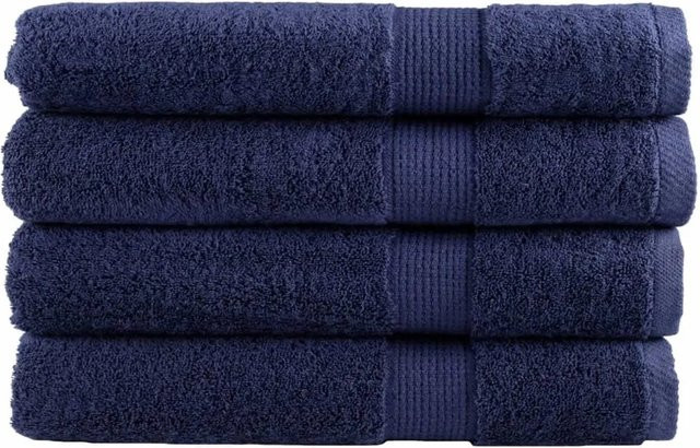 vidaXL Premium Handtücher aus Baumwolle, 4er Set, Marineblau, B: 100 cm, L: 200 cm, 600 g/m2 - Bild 1