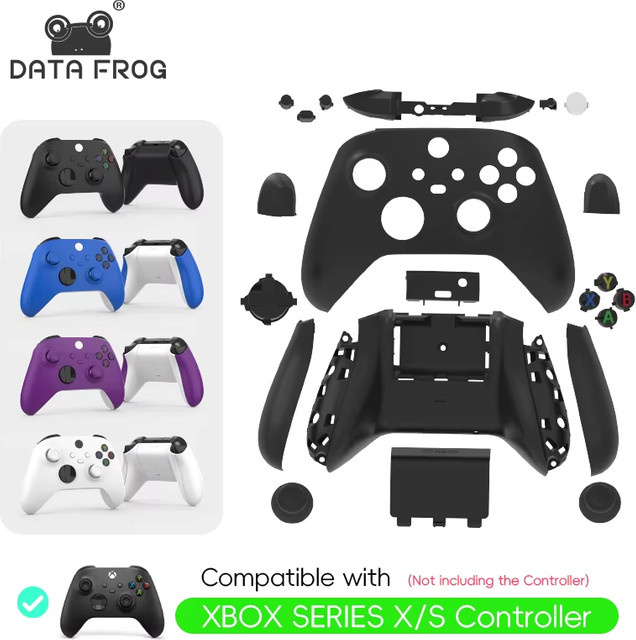 DATA FROG Ersatzgehäuse-Set für Xbox Series X/S Controller mit vorderer und hinterer Abdeckung sowie Griff für DIY-Reparaturen - Bild 1