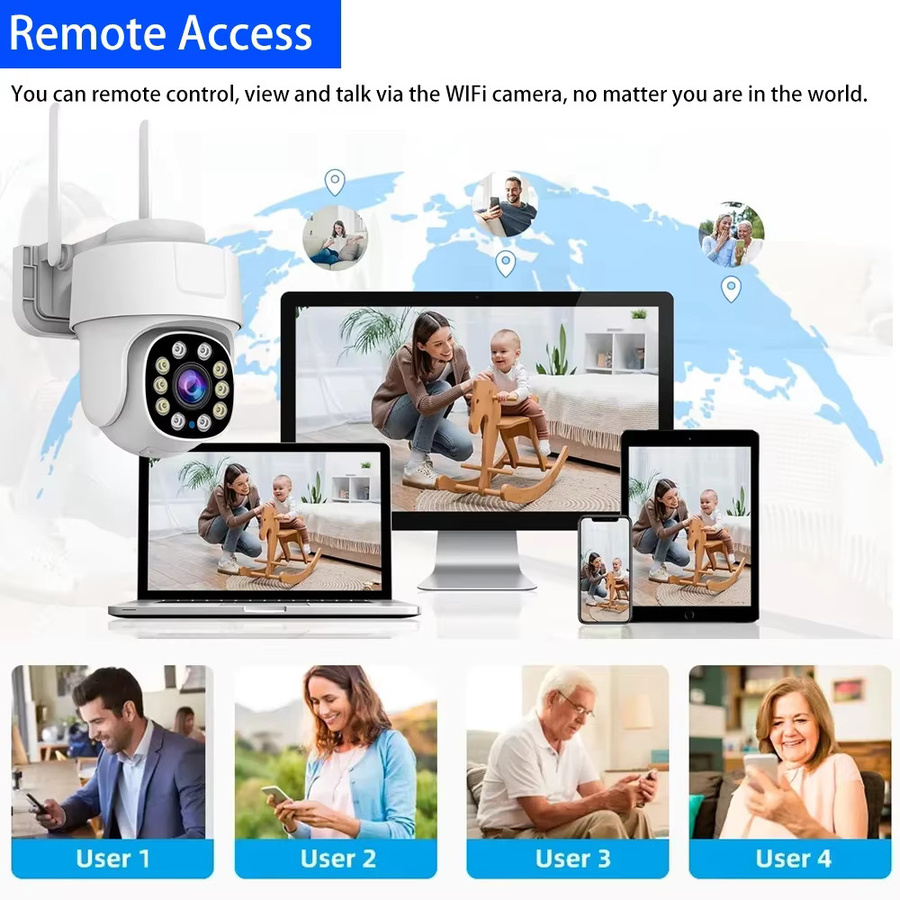 Overscam 5MP Wi-Fi PTZ IP-Kamera mit HD-Objektiv, Outdoor IP66 Wasserdicht, Auto-Tracking und Zwei-Wege-Audio, Farbe: Weiß - Bild 2