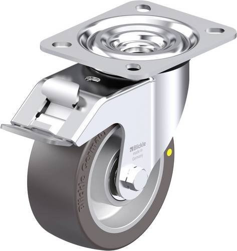 Blickle L-ALST 100K-FI-AS Stahlblech-Lenkrolle in Silber, Rad-Durchmesser: 100 mm, Tragfähigkeit: 250 kg - Bild 1
