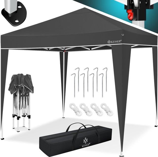 KESSER Pavillon Anthrazit mit Tragetasche mit Rollen, wasserdichter Pop-Up Faltpavillon mit UV-Schutz 50+ und Metall-Verstrebungen, B/T: 300 x 300 cm - Bild 1