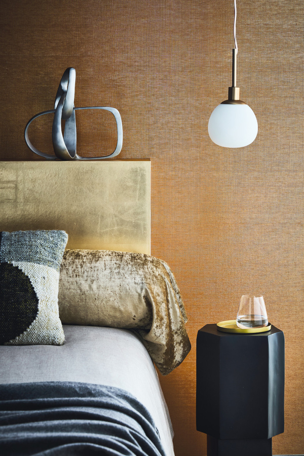 Omexco Wallpaper Radiance LAN232 Tapete in Braun und Gold mit Textiloptik - Bild 1