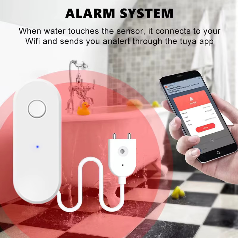 SECUGARD Zigbee Wassersensor zur Leckageerkennung mit Tuya Smart Life App-Fernüberwachung und Alarmfunktion, Weiß - Bild 2