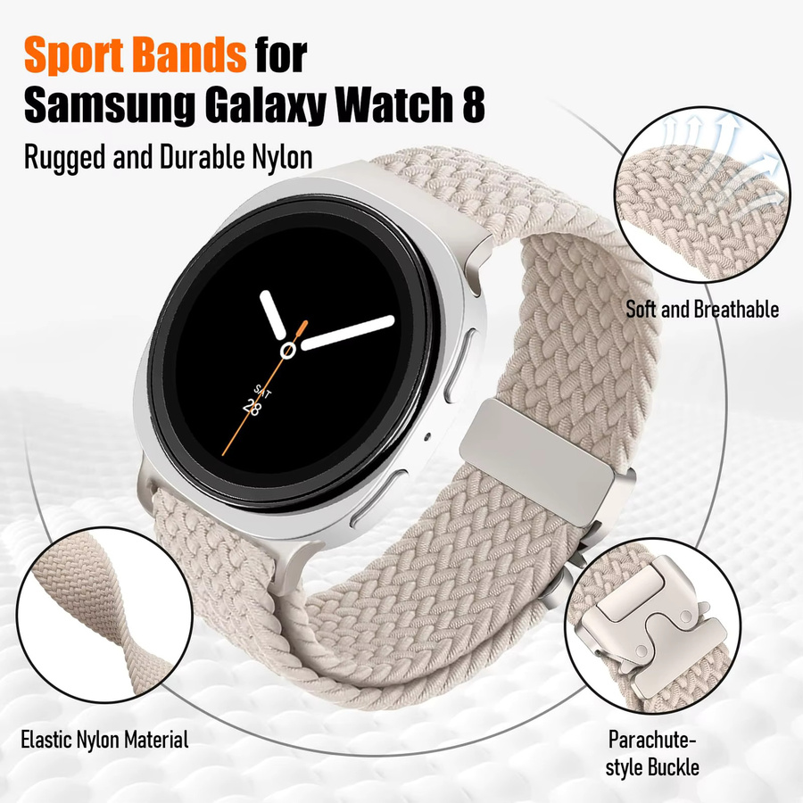 Samsung Uhrenarmband Textil/NATO, Dunkelgrau, Galaxy Watch 8/8 Classic - Bild 6