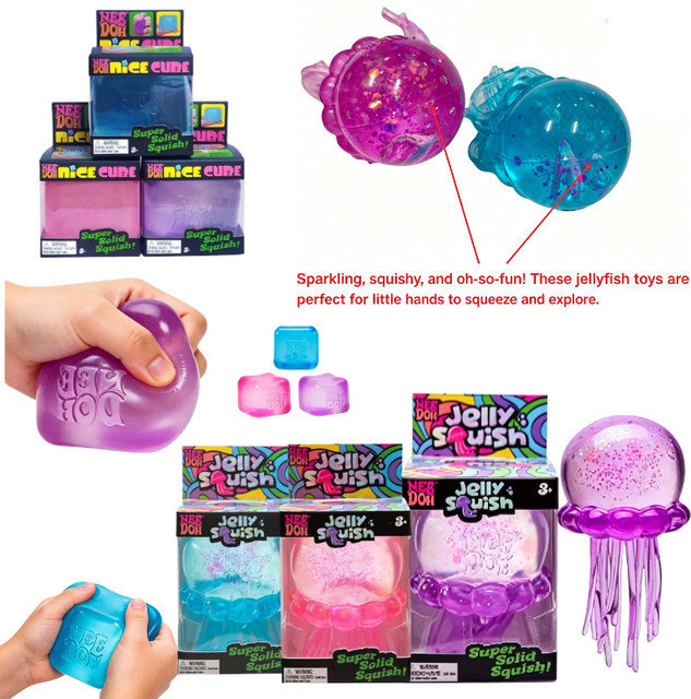 Schylling Nee Doh Quallen- & Würfel-Squishy-Spielzeug Blindbox, Silikon, ab 3 Jahre - Bild 1