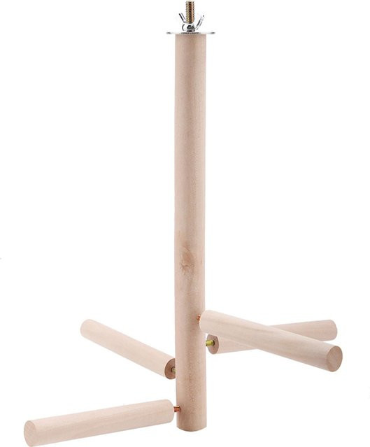 CosyHome Papageienvögel Sitzstangen Käfigständer Spielzeug, Holz Aktivitätsäste Kletterleitern, beige - Bild 1