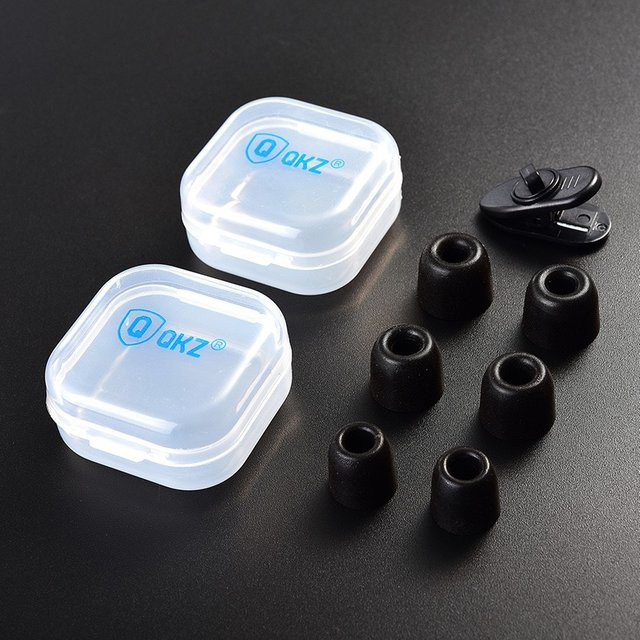 QKZ KZ Ersatz-Ohrpolster Set mit 3 Paaren in Schwarz aus geräuschisolierender Memory-Baumwolle für In-Ear-Kopfhörer - Bild 1