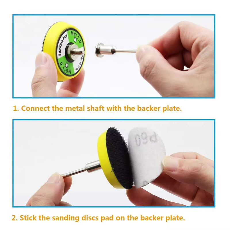 Vibratite 2-Zoll Schleifscheiben-Kit mit 2000 Stück Klett-Schleifpapier Körnung 60-400 und Trägerplatte zum Polieren von Metall, Holz und Jade - Bild 5