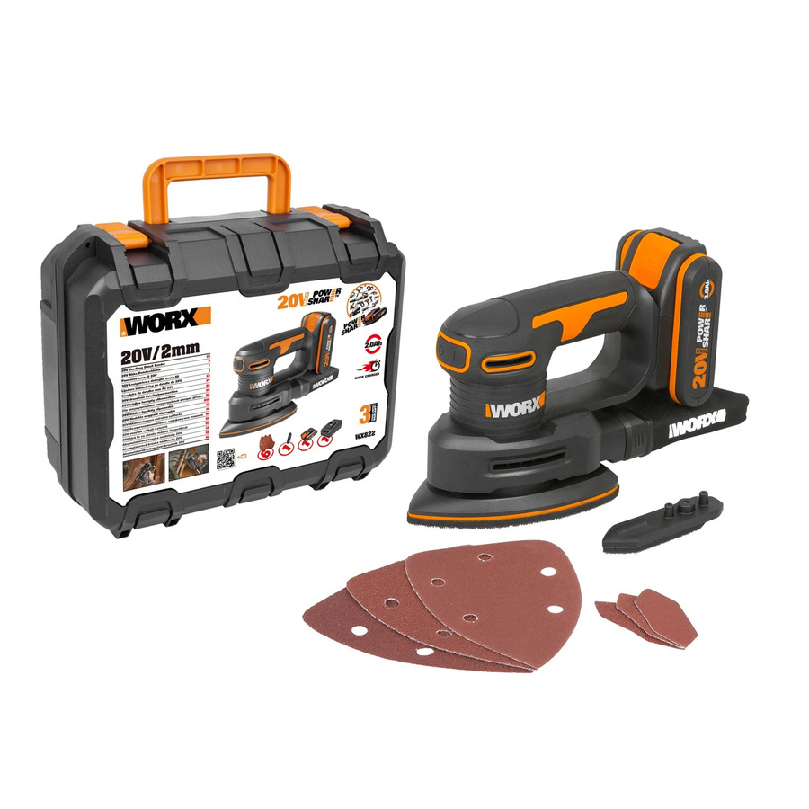 Worx Dreieckschleifer WX822 20 V Akku-Multischleifer in Orange mit Worx Powershare - Bild 2