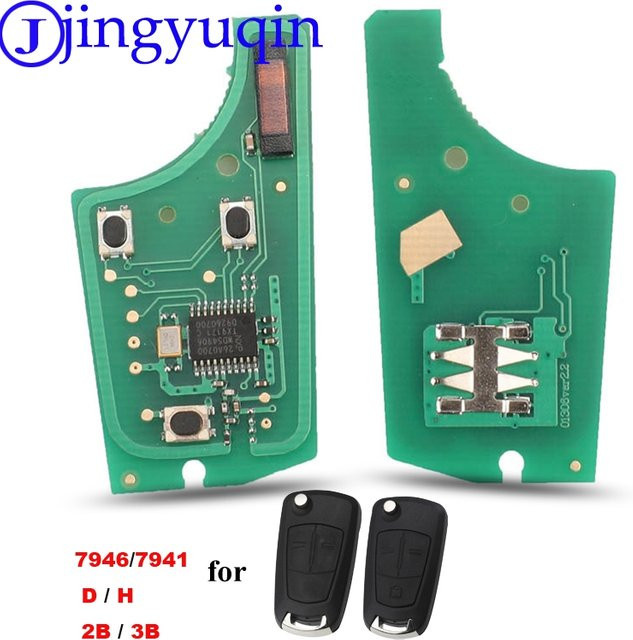 Jingyuqin Auto Flip Remote Schlüsselanhänger 434 MHz in Grün für Vauxhall Opel Astra H und Zafira B - Bild 1