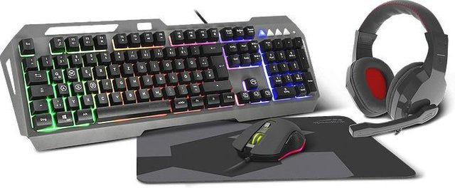 Speedlink LUNERA 4in1 RGB Gaming Set in Schwarz mit Multicolour Beleuchtung und DE Layout - Bild 1