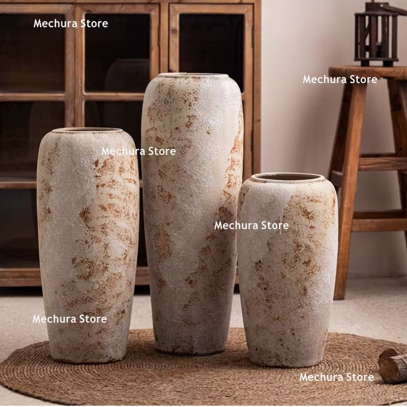 FYVA Keramik-Standvase im französischen Retro-Design und japanischen Wabi-Sabi-Stil für dein Wohnzimmer oder den Eingangsbereich - Bild 4