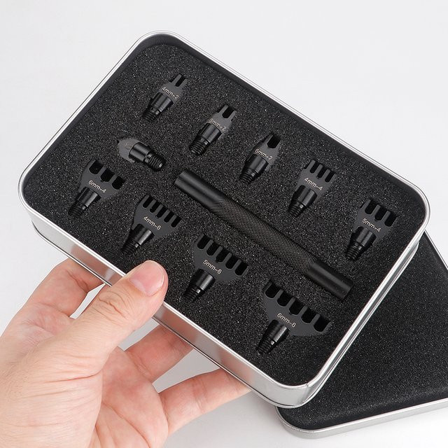 QJH Leder-Stanzwerkzeug-Set mit 4/5/6 mm Stanzabstand für professionelles DIY-Leder-Schneiden und Lochen - Bild 1