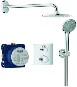Grohe Unterputz-Duschsystem Grohtherm Chrome mit Thermostat, Handbrause und Brausearm 42,2 cm - Bild 1
